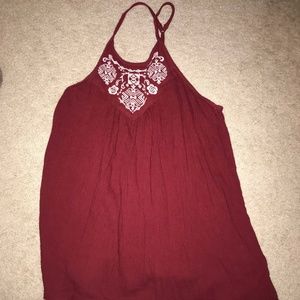 Burgundy halter Hollister tank top